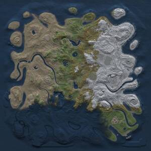 Thumbnail Rust Map: Procedural Map, Size: 4500, Seed: 28202, 13 Monuments