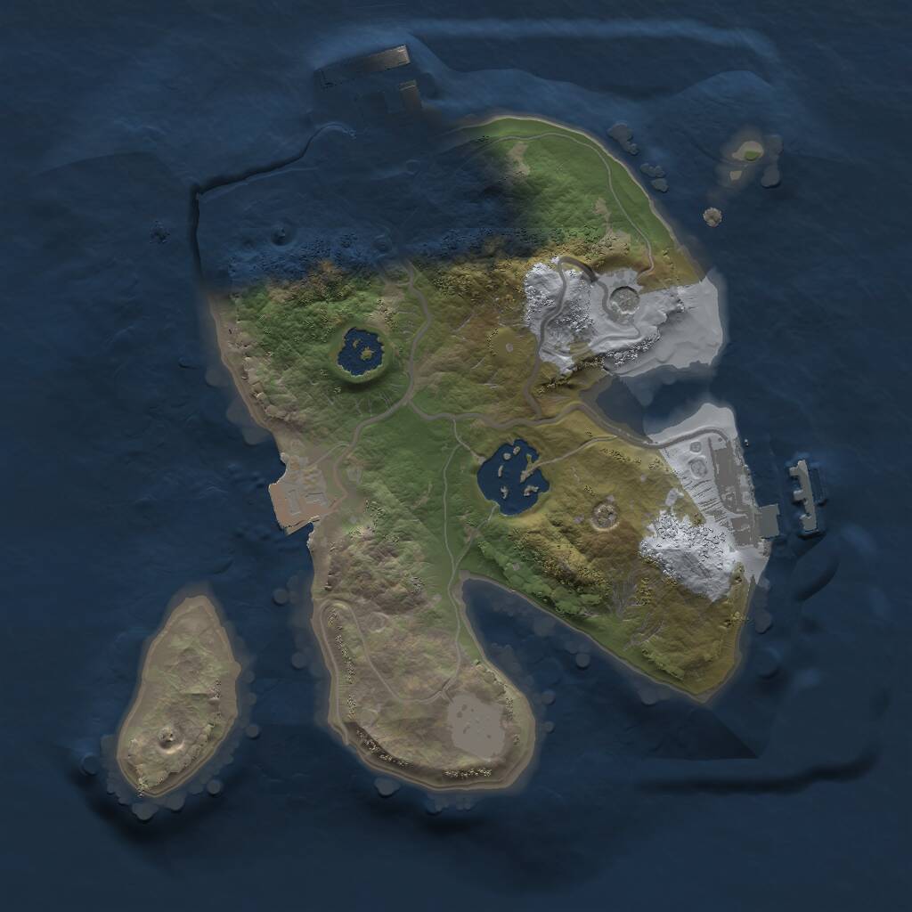 Rust Map: Procedural Map, Size: 2000, Seed: 554044233, 5 Monuments