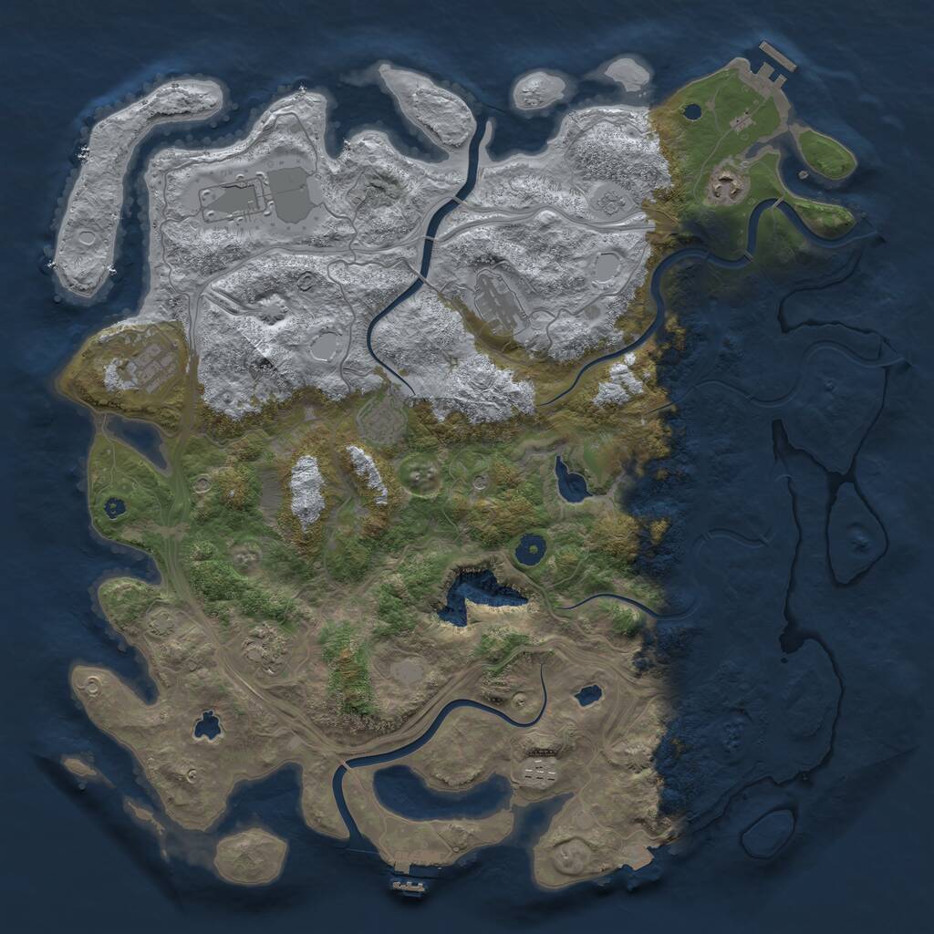 Rust Map: Procedural Map, Size: 4500, Seed: 126113372, 13 Monuments