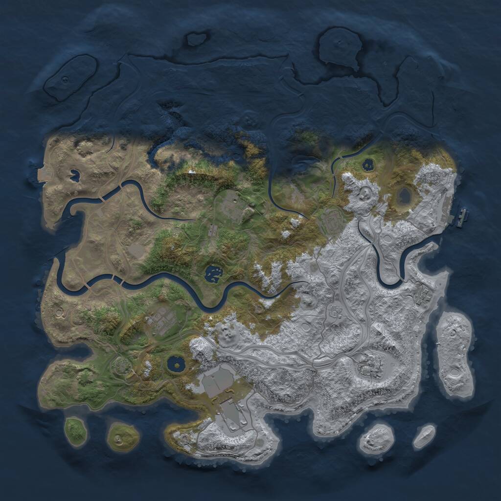 Rust Map: Procedural Map, Size: 4250, Seed: 82997436, 13 Monuments