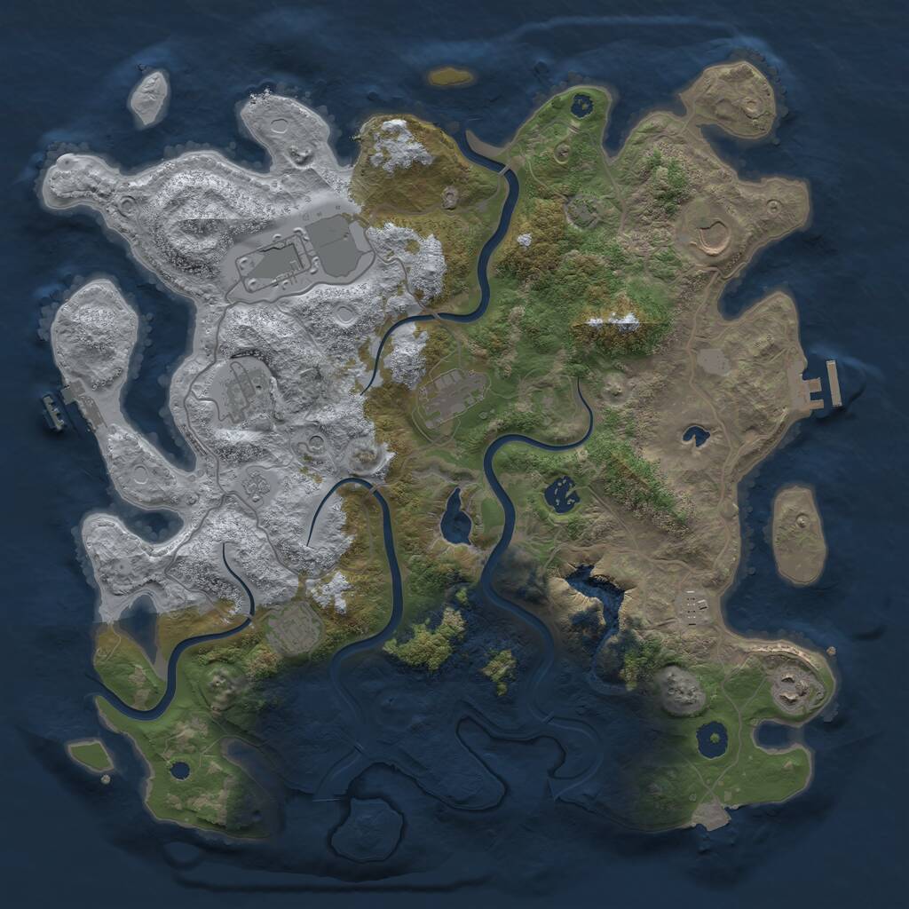 Rust Map: Procedural Map, Size: 4000, Seed: 27566, 14 Monuments