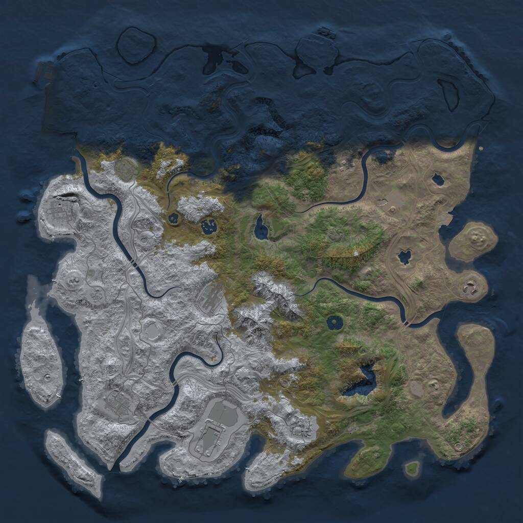 Rust Map: Procedural Map, Size: 5000, Seed: 14021209, 16 Monuments