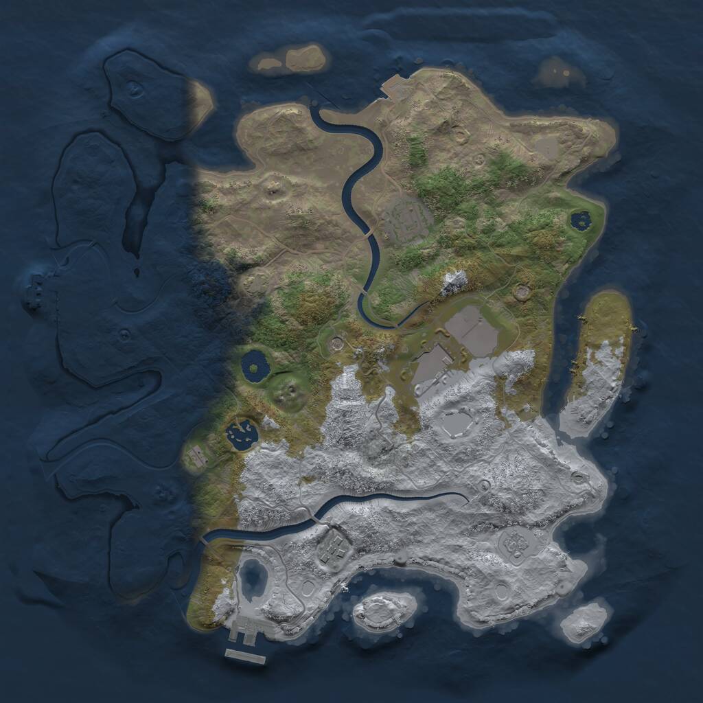 Rust Map: Procedural Map, Size: 3500, Seed: 82101097, 10 Monuments