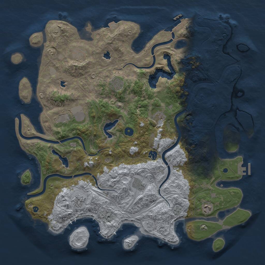 Rust Map: Procedural Map, Size: 4500, Seed: 1837308797, 15 Monuments