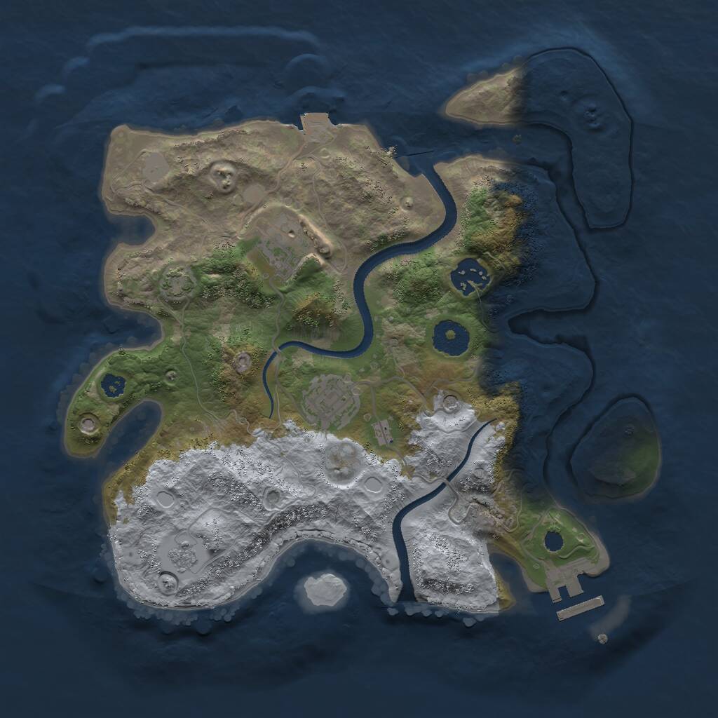 Rust Map: Procedural Map, Size: 3000, Seed: 18258, 8 Monuments