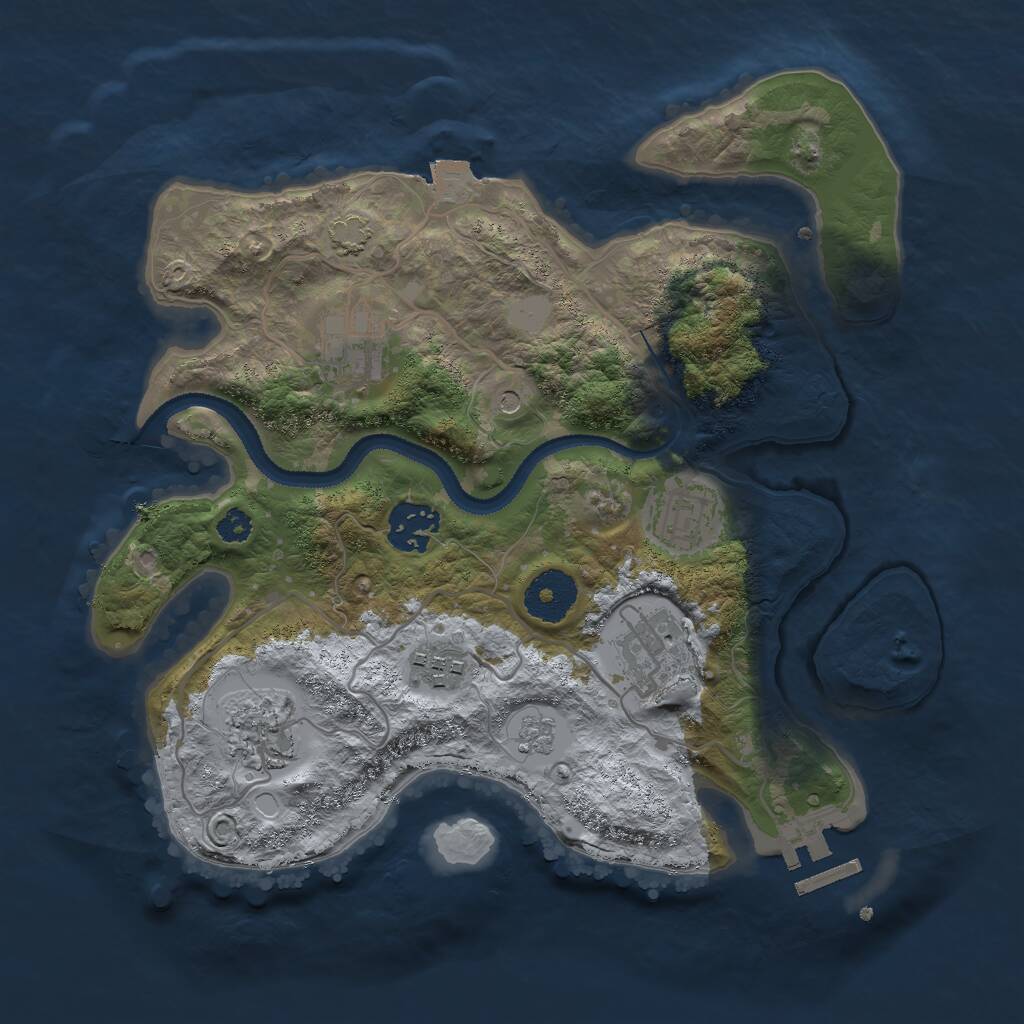 Rust Map: Procedural Map, Size: 3000, Seed: 18258, 11 Monuments