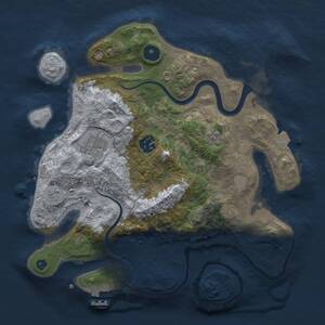 Thumbnail Rust Map: Procedural Map, Size: 3000, Seed: 1784080361, 8 Monuments