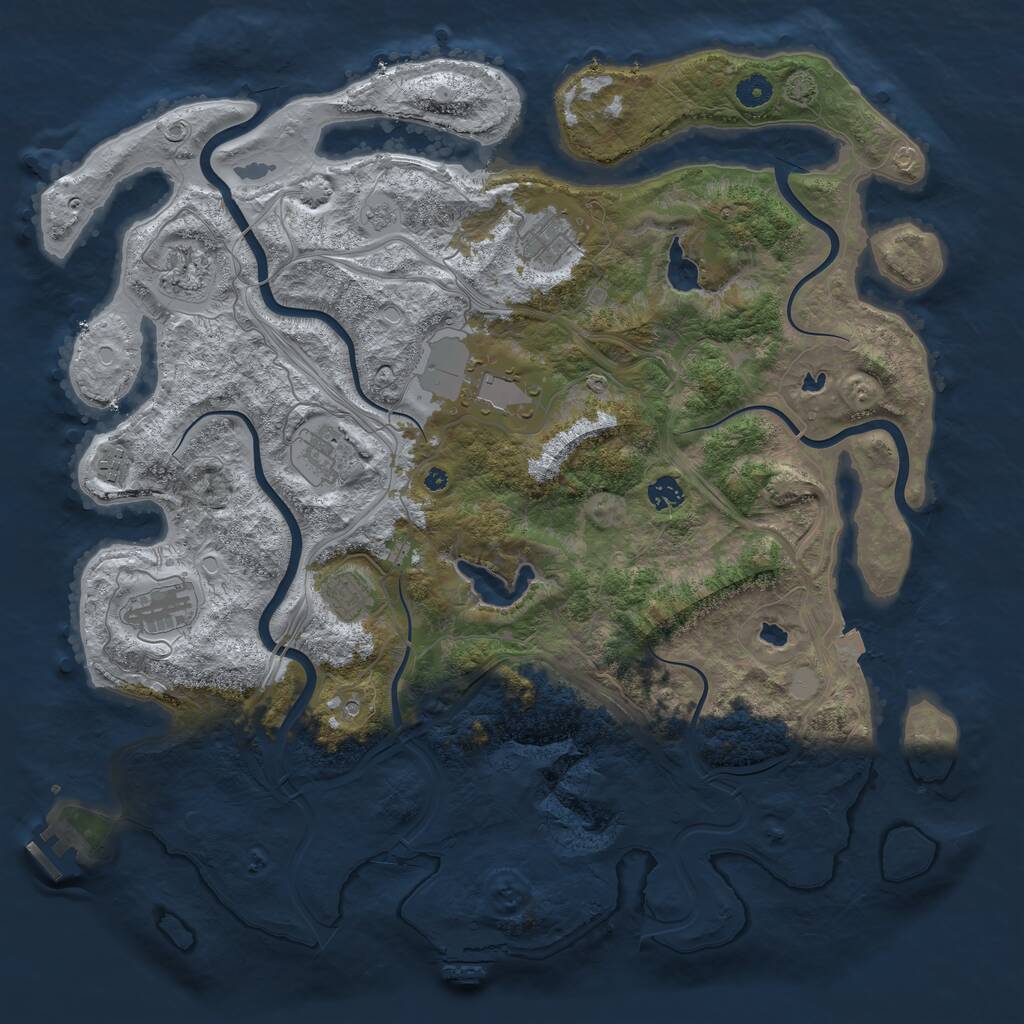 Rust Map: Procedural Map, Size: 4500, Seed: 793396312, 14 Monuments