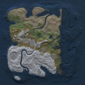 Thumbnail Rust Map: Procedural Map, Size: 3500, Seed: 743491565, 13 Monuments