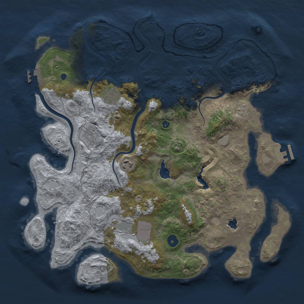 Rust Map: Procedural Map, Size: 4000, Seed: 1320, 11 Monuments
