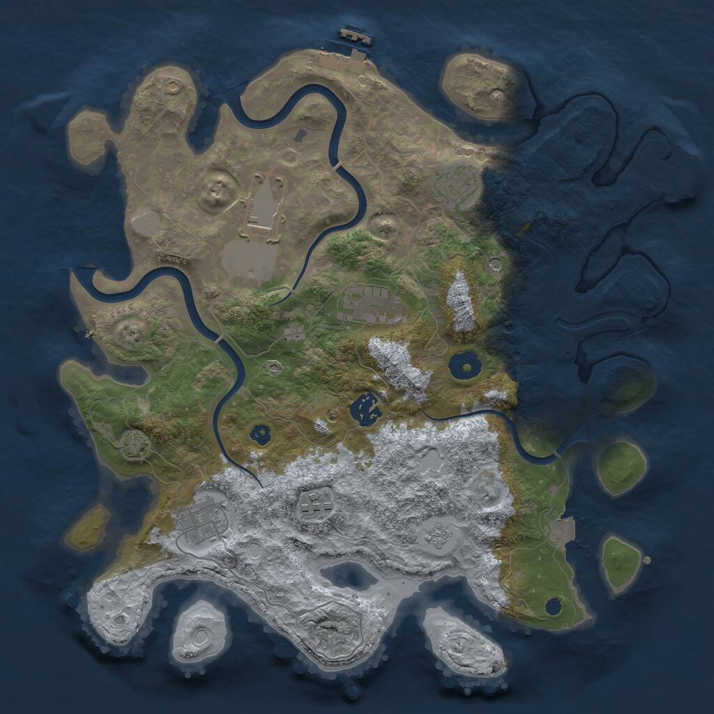 Rust Map: Procedural Map, Size: 3500, Seed: 901091314, 12 Monuments