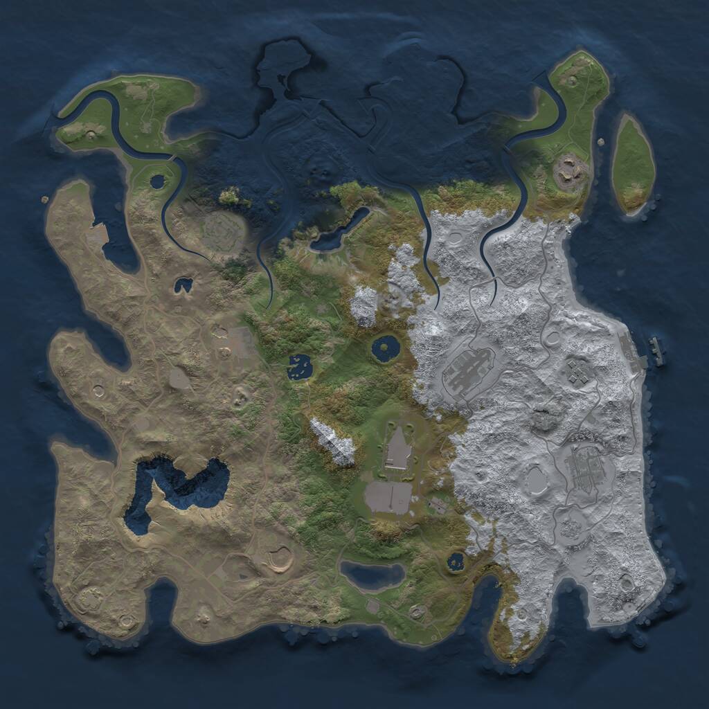 Rust Map: Procedural Map, Size: 4000, Seed: 12460, 15 Monuments