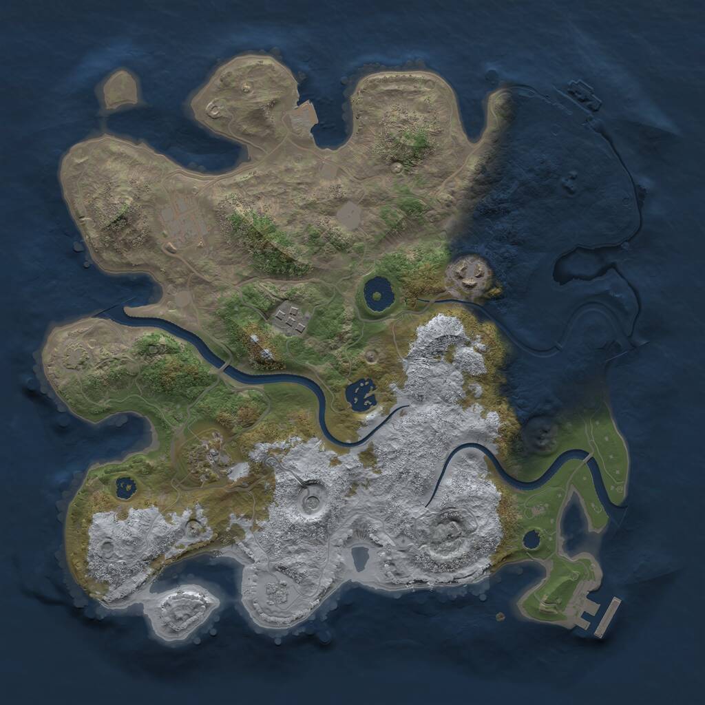 Rust Map: Procedural Map, Size: 3300, Seed: 3365, 11 Monuments
