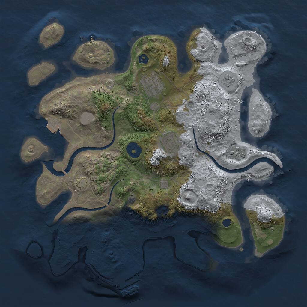 Rust Map: Procedural Map, Size: 3000, Seed: 1604265012, 8 Monuments