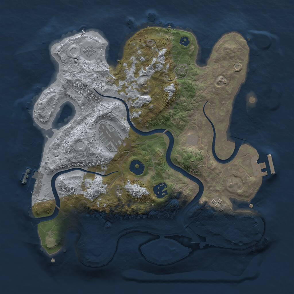 Rust Map: Procedural Map, Size: 3000, Seed: 553212800, 9 Monuments