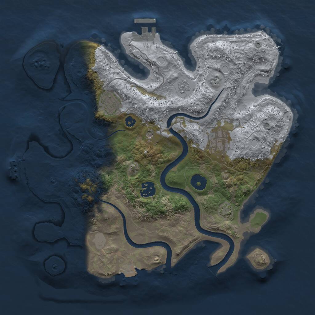 Rust Map: Procedural Map, Size: 3000, Seed: 427135119, 9 Monuments