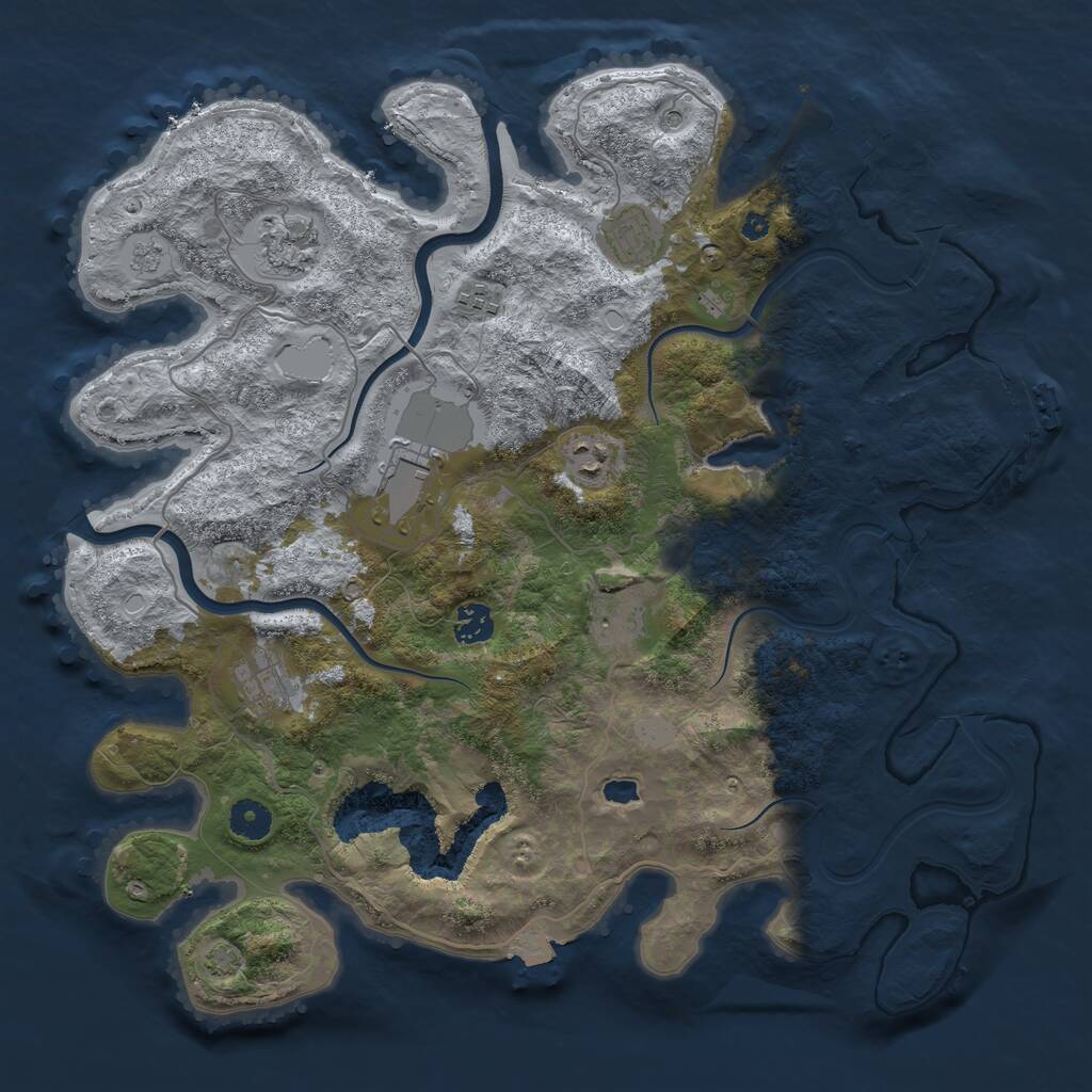 Rust Map: Procedural Map, Size: 4000, Seed: 1068070949, 14 Monuments