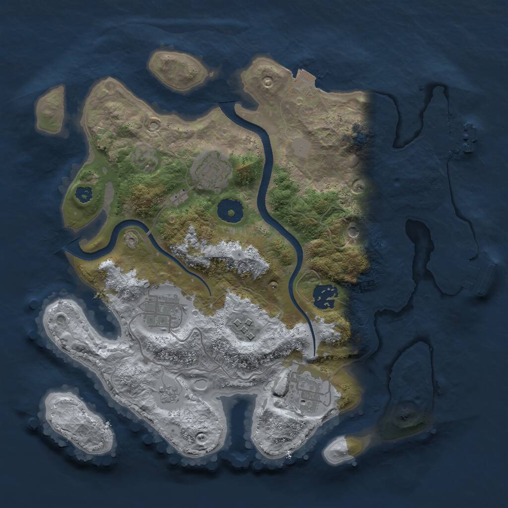 Rust Map: Procedural Map, Size: 3000, Seed: 577760298, 10 Monuments