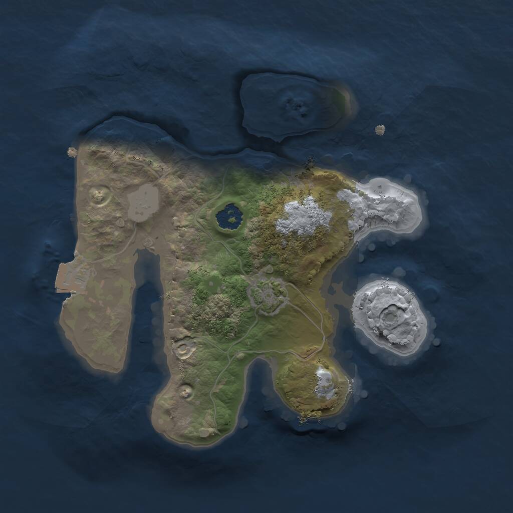 Rust Map: Procedural Map, Size: 2000, Seed: 2016881108, 2 Monuments