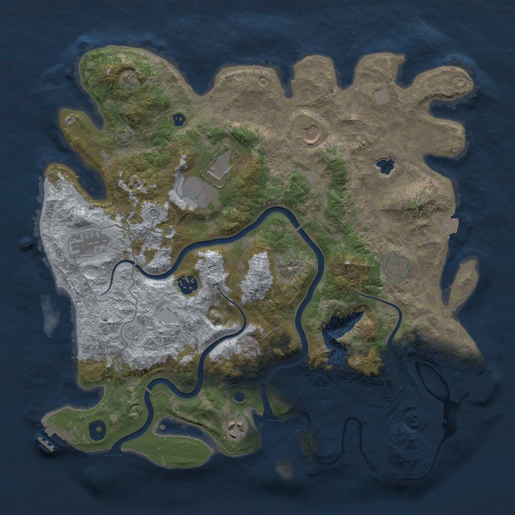 Rust Map: Procedural Map, Size: 4000, Seed: 1175950283, 13 Monuments
