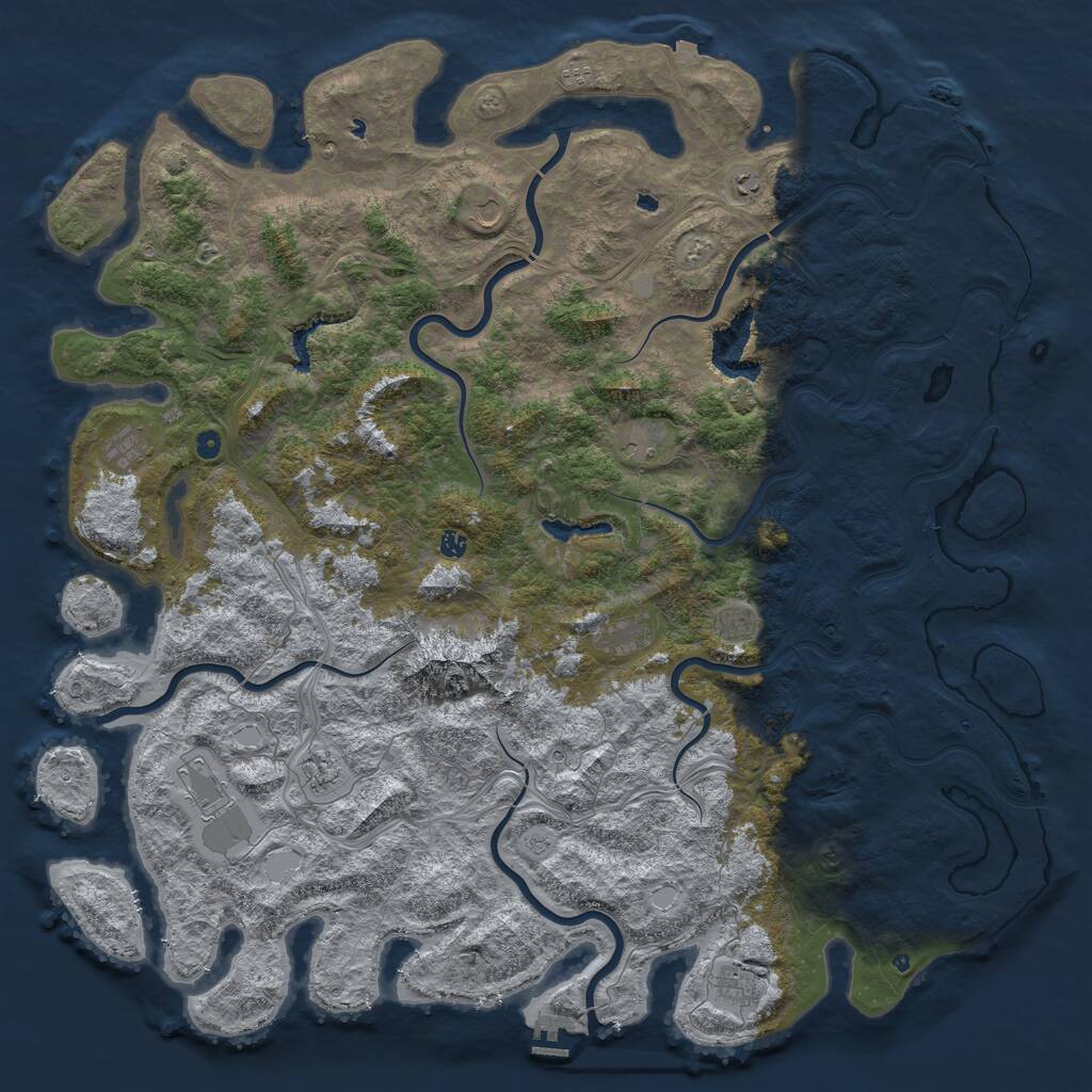 Rust Map: Procedural Map, Size: 6000, Seed: 1663780674, 17 Monuments