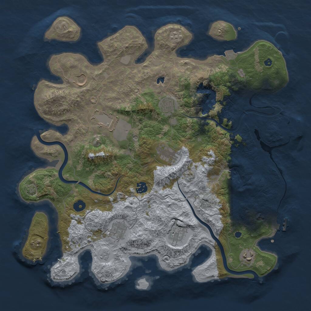 Rust Map: Procedural Map, Size: 4000, Seed: 408010296, 15 Monuments