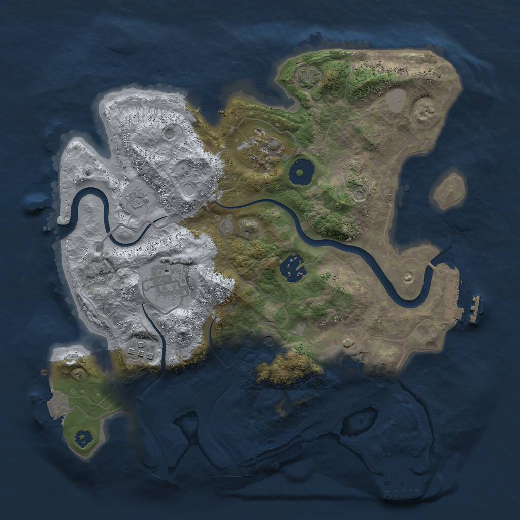 Rust Map: Procedural Map, Size: 3000, Seed: 1535265650, 11 Monuments