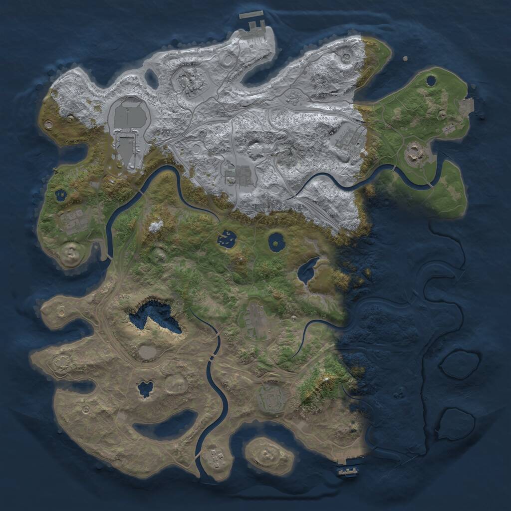 Rust Map: Procedural Map, Size: 4250, Seed: 1173507735, 16 Monuments