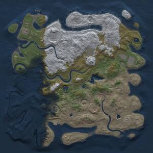 Thumbnail Rust Map: Procedural Map, Size: 4500, Seed: 378111335, 15 Monuments