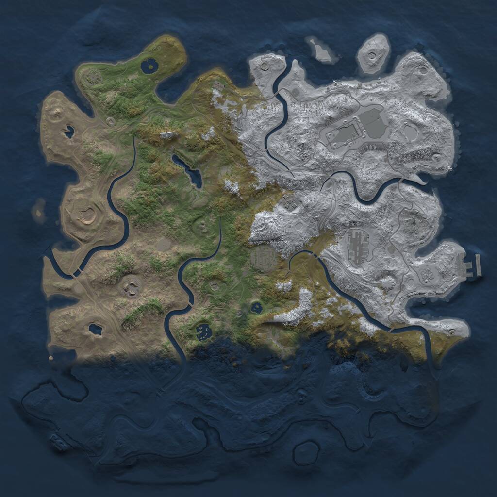 Rust Map: Procedural Map, Size: 4500, Seed: 391980900, 14 Monuments