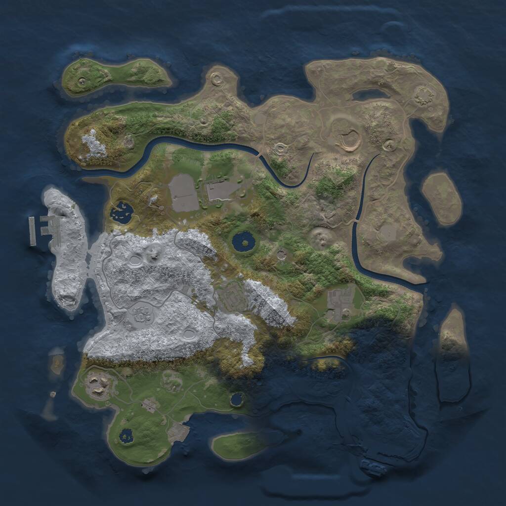 Rust Map: Procedural Map, Size: 3500, Seed: 1630377230, 12 Monuments