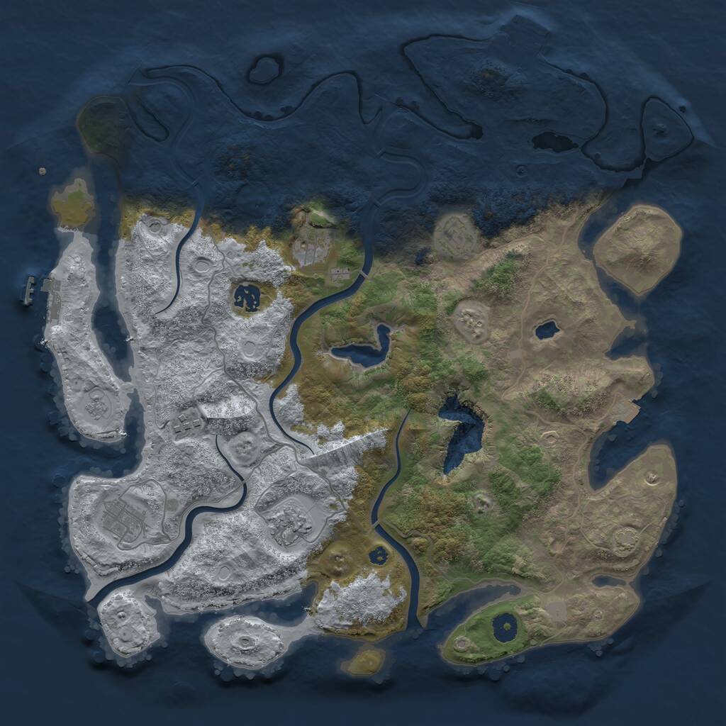 Rust Map: Procedural Map, Size: 4000, Seed: 560703544, 12 Monuments