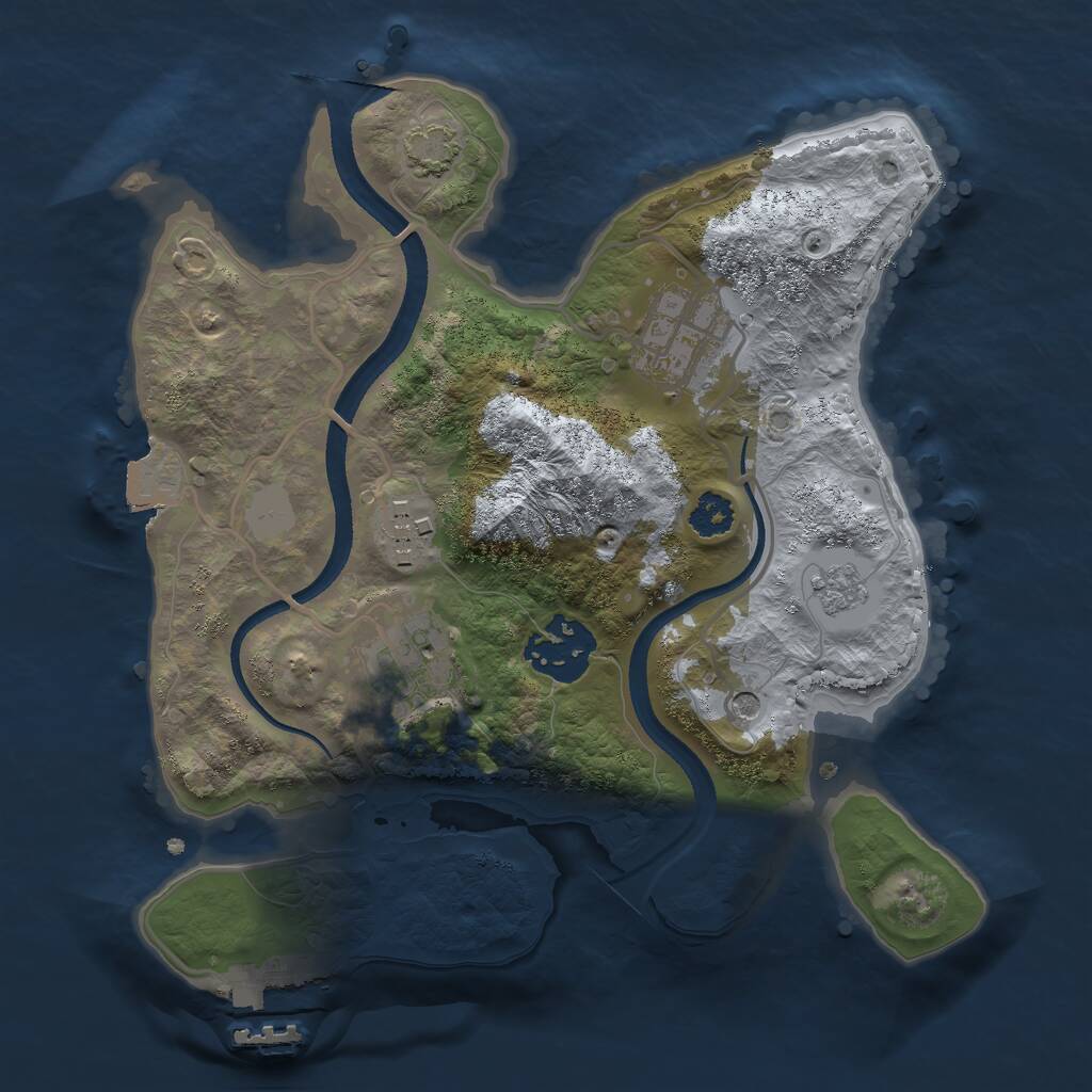 Rust Map: Procedural Map, Size: 2500, Seed: 431279647, 9 Monuments