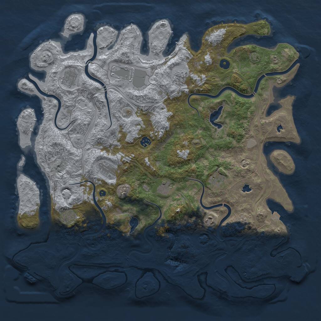 Rust Map: Procedural Map, Size: 4800, Seed: 125989607, 16 Monuments
