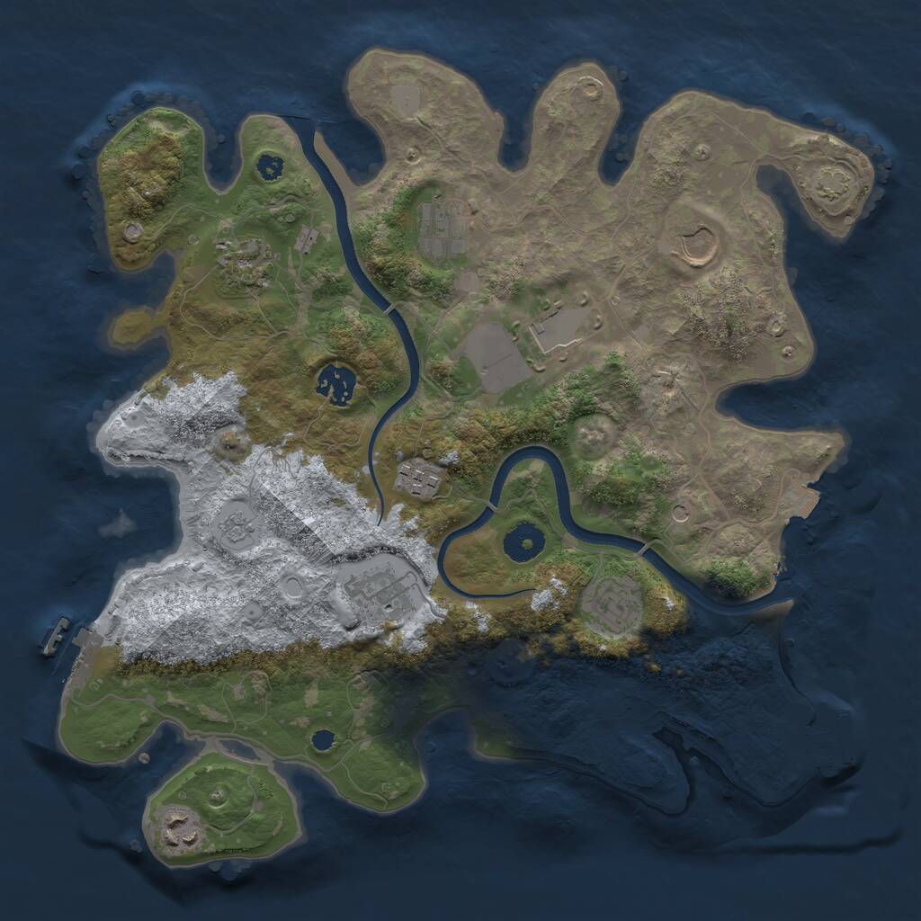 Rust Map: Procedural Map, Size: 3500, Seed: 1004608328, 15 Monuments