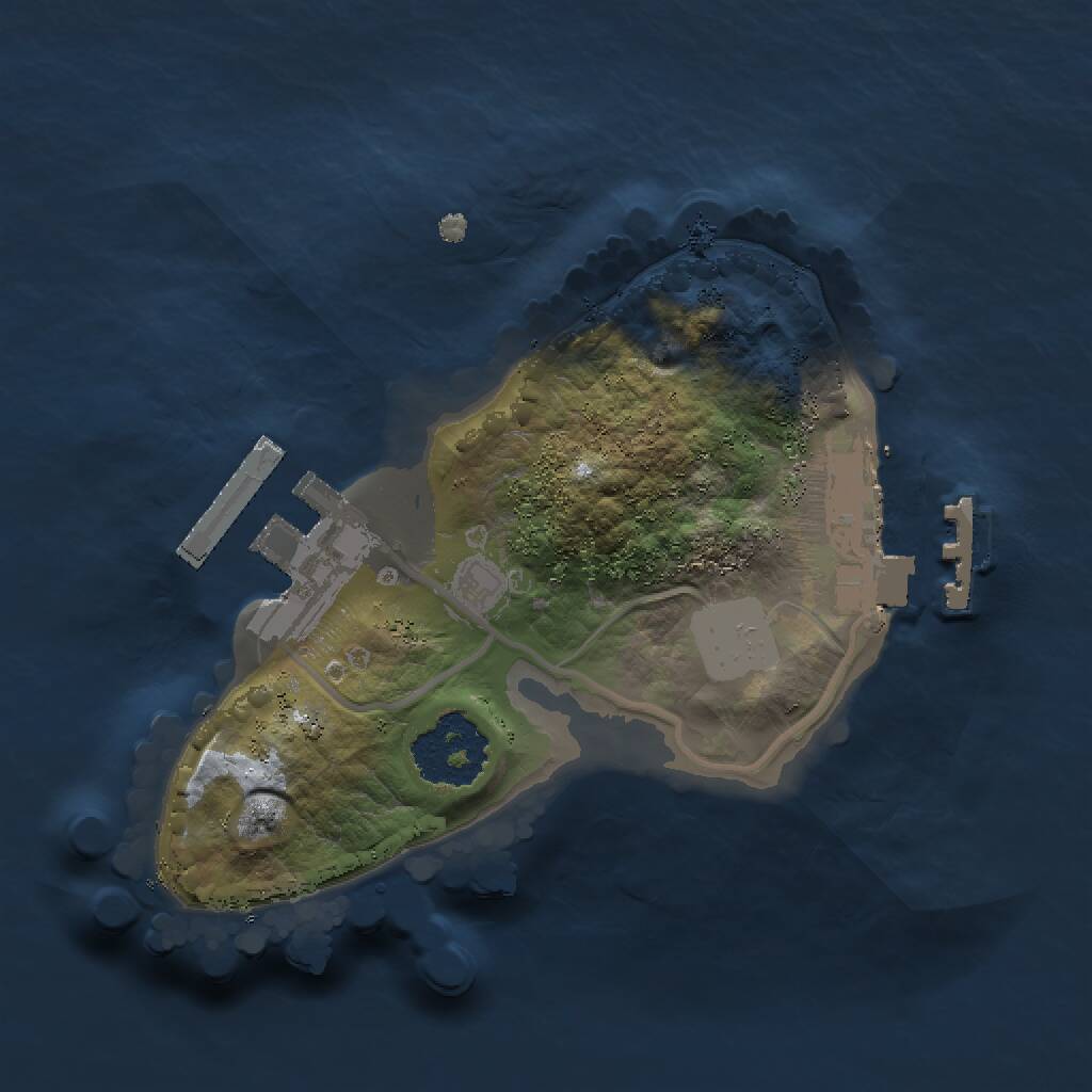 Rust Map: Procedural Map, Size: 1500, Seed: 1496212045, 3 Monuments