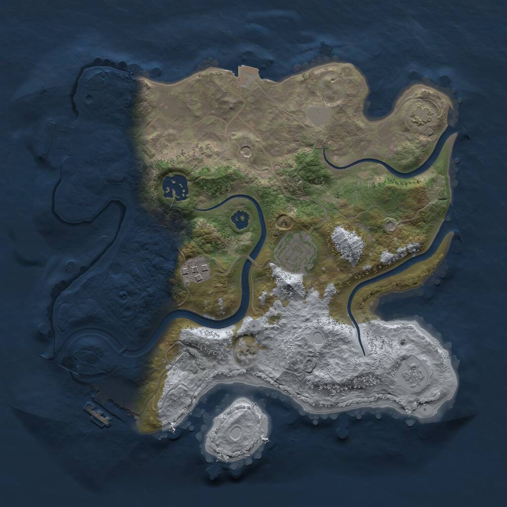 Rust Map: Procedural Map, Size: 2850, Seed: 23916641, 9 Monuments