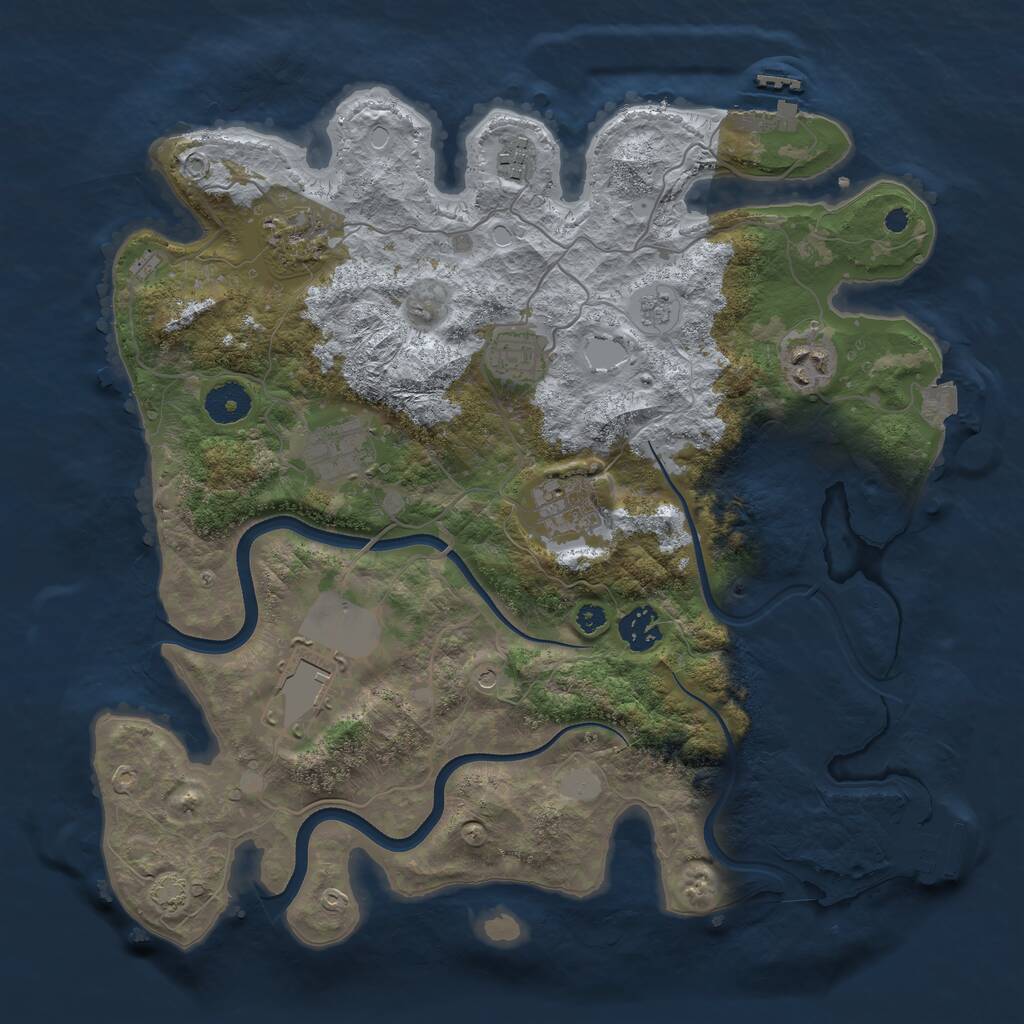 Rust Map: Procedural Map, Size: 3600, Seed: 240202, 14 Monuments