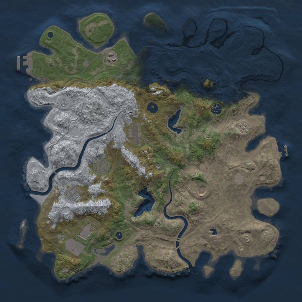 Rust Map: Procedural Map, Size: 4250, Seed: 101459264, 14 Monuments