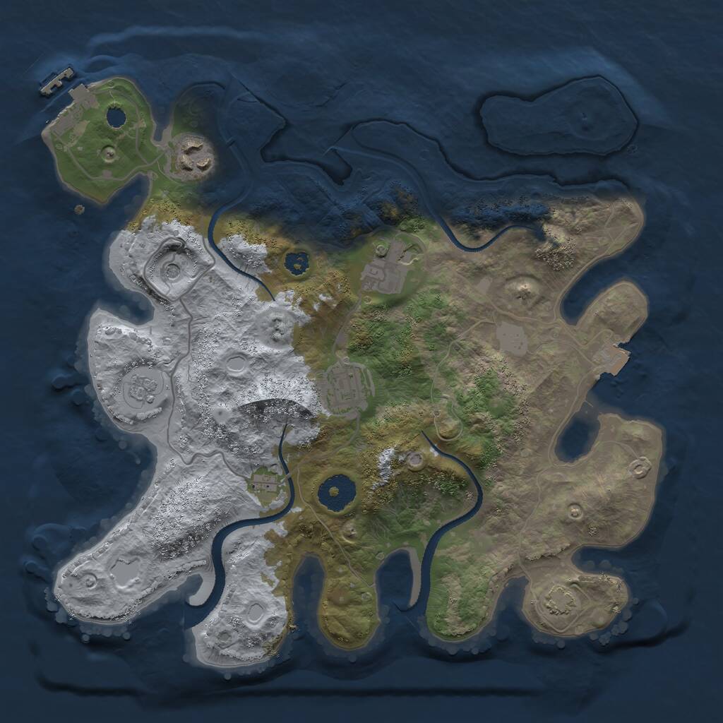 Rust Map: Procedural Map, Size: 3000, Seed: 1517532468, 8 Monuments