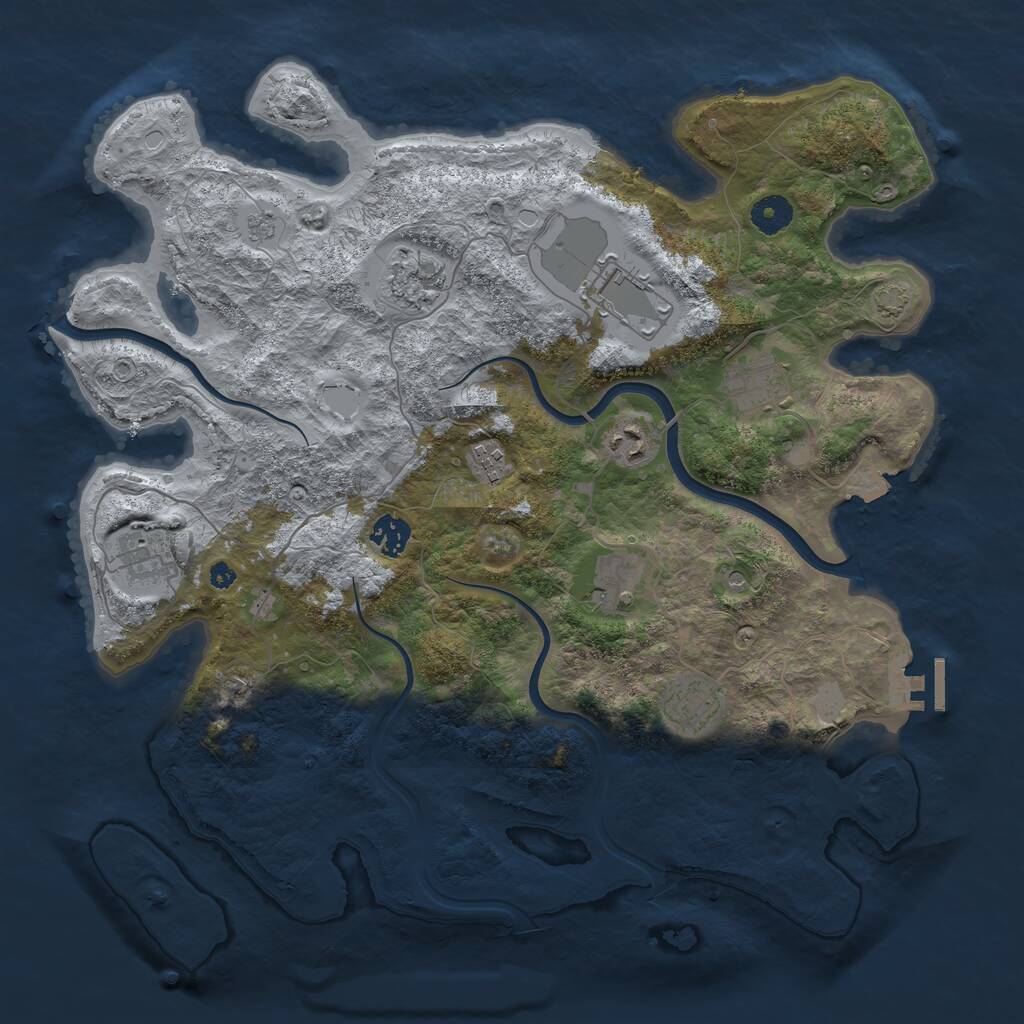 Rust Map: Procedural Map, Size: 3900, Seed: 58419205, 14 Monuments