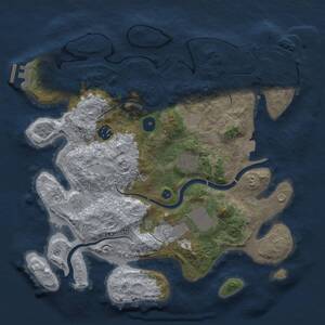 Thumbnail Rust Map: Procedural Map, Size: 3500, Seed: 2015698419, 10 Monuments