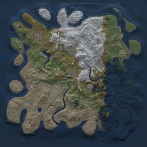 Thumbnail Rust Map: Procedural Map, Size: 4000, Seed: 380656719, 14 Monuments
