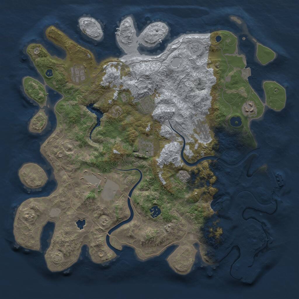 Rust Map: Procedural Map, Size: 4000, Seed: 380656719, 14 Monuments