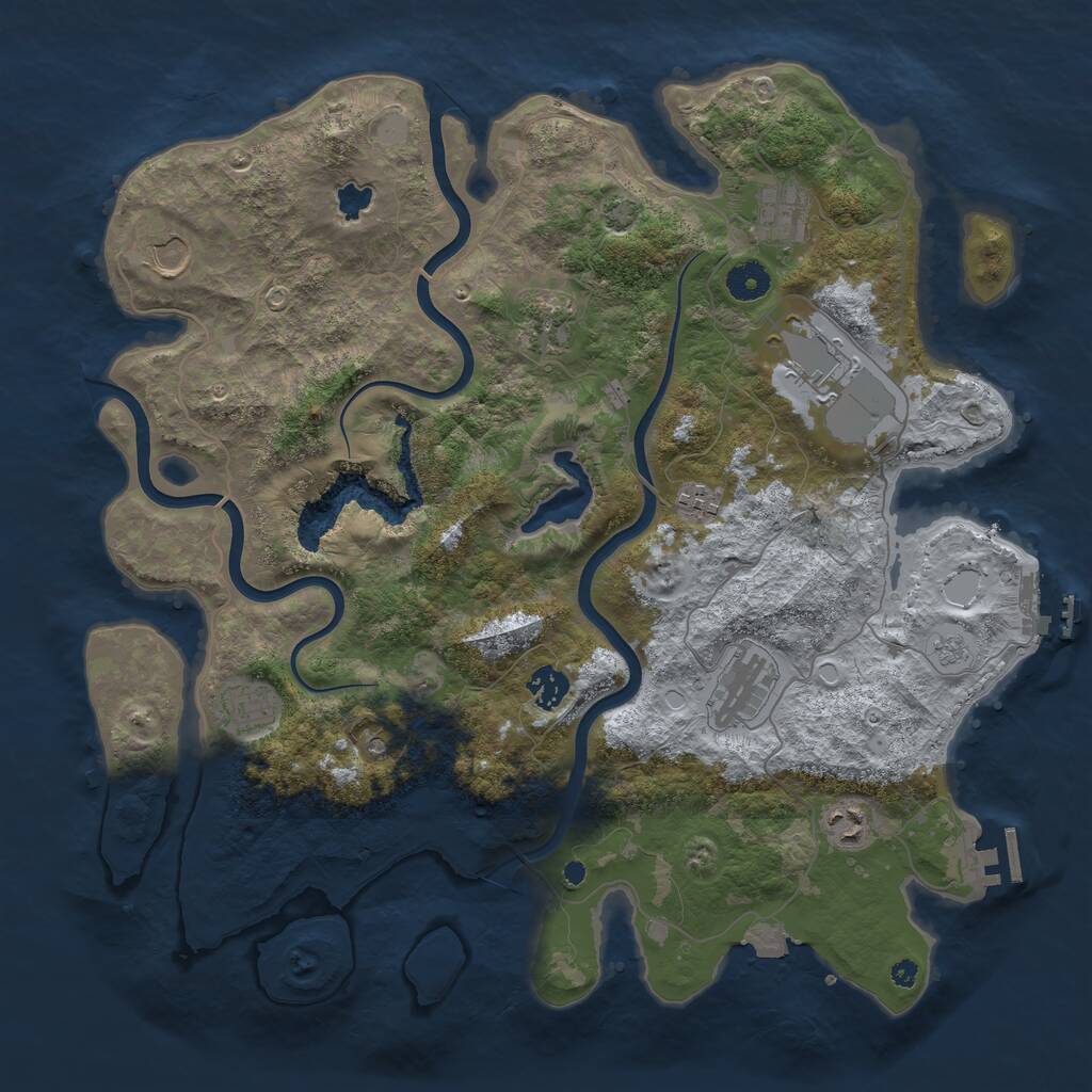 Rust Map: Procedural Map, Size: 4000, Seed: 60006, 15 Monuments