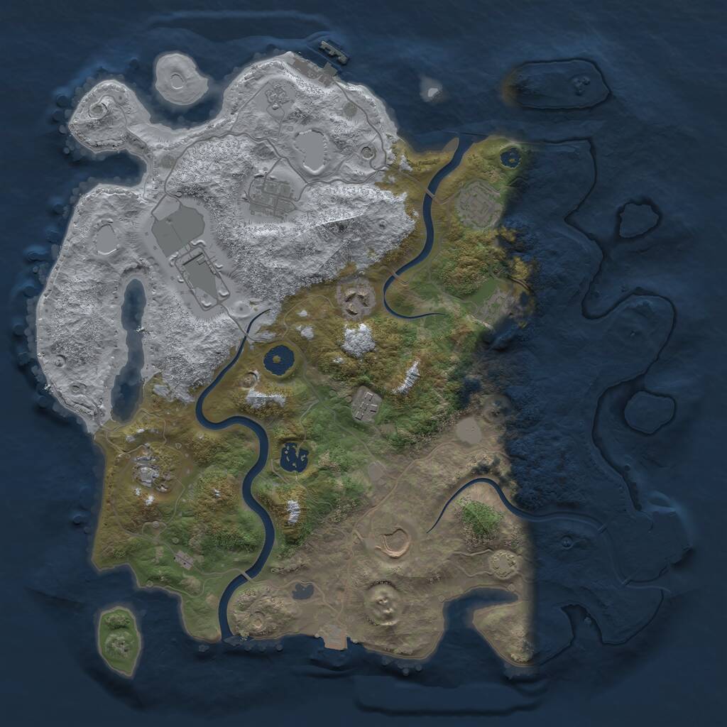 Rust Map: Procedural Map, Size: 3750, Seed: 2031451081, 15 Monuments