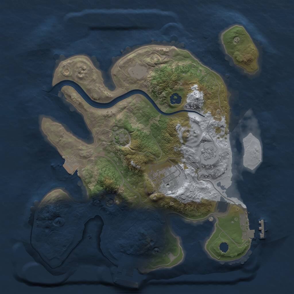 Rust Map: Procedural Map, Size: 2500, Seed: 24853, 7 Monuments