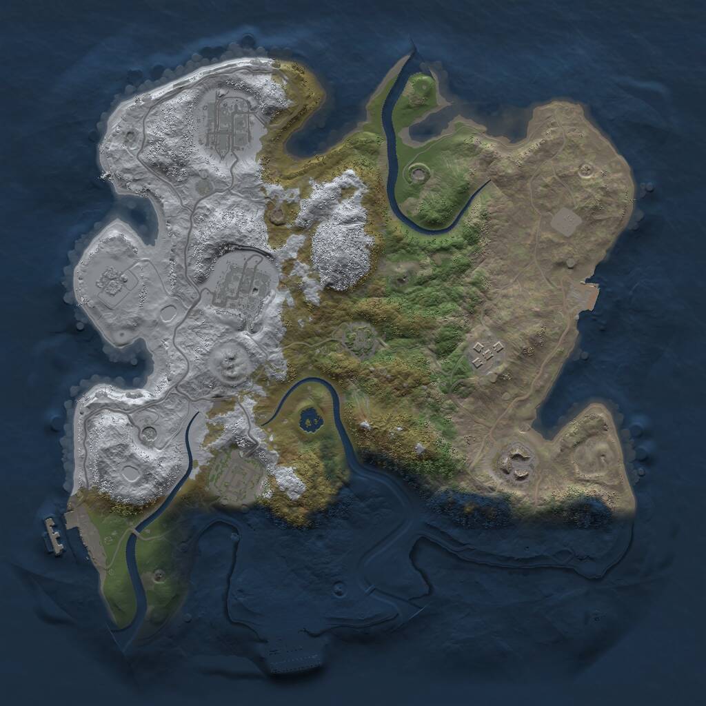Rust Map: Procedural Map, Size: 3000, Seed: 63183622, 11 Monuments