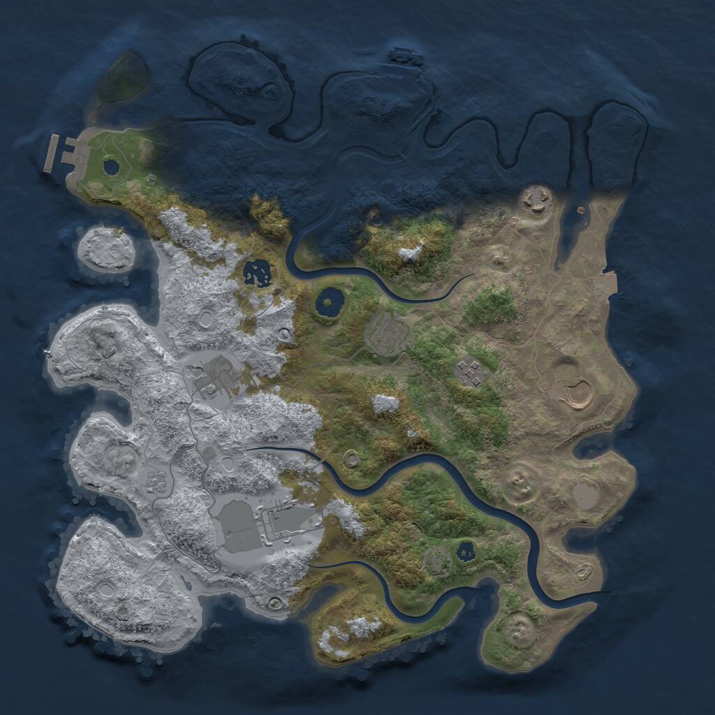 Rust Map: Procedural Map, Size: 3700, Seed: 160, 13 Monuments