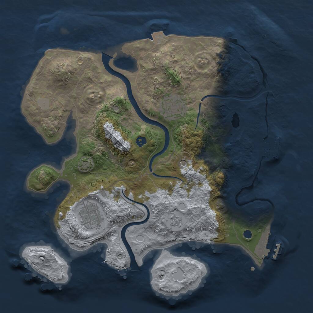 Rust Map: Procedural Map, Size: 3000, Seed: 6534978, 8 Monuments